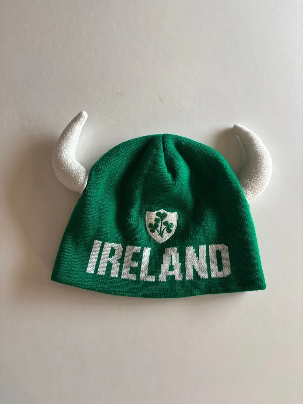Lansdowne Ireland Knit Viking Horns Beanie Stocking Cap Irish St. Patrick’s DAY